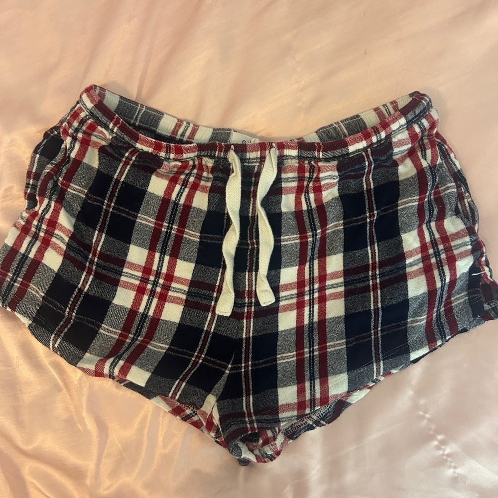 Garage Red and Black Plaid PJ shorts